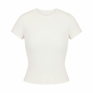 SKIMS Short Sleeve Crewneck Tee in Ivory